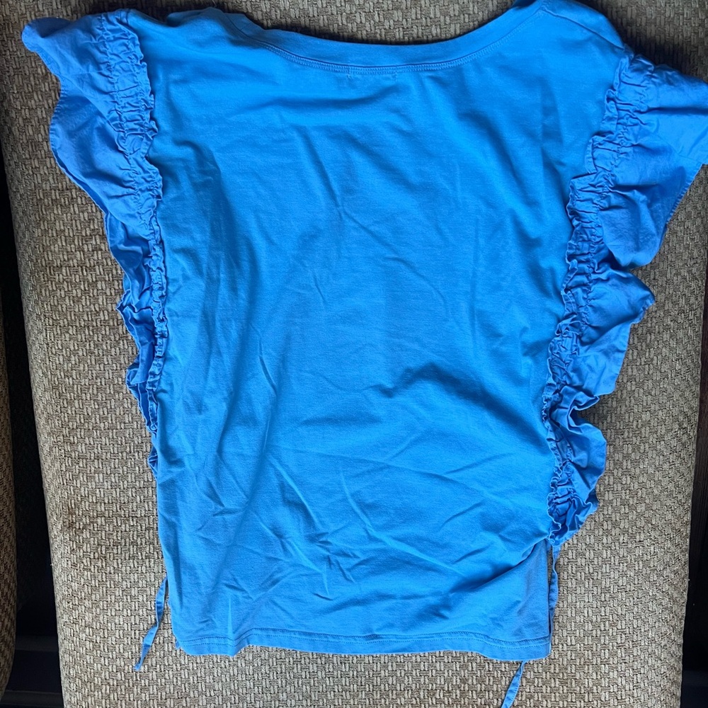 Blue Ruffle Sleeve Top - Picture 2 of 2